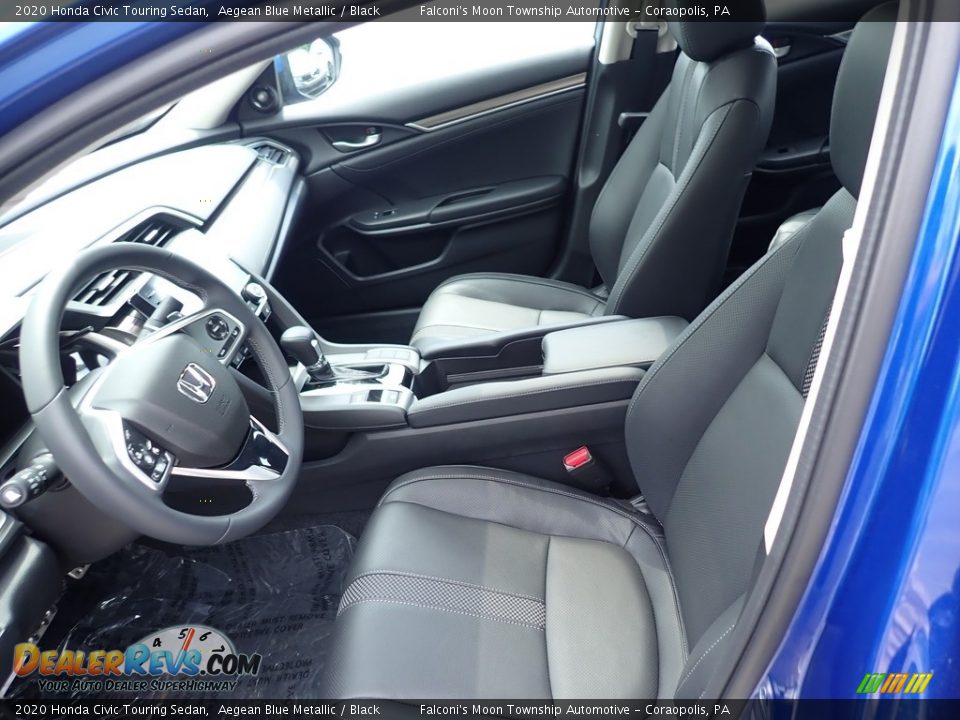 2020 Honda Civic Touring Sedan Aegean Blue Metallic / Black Photo #9