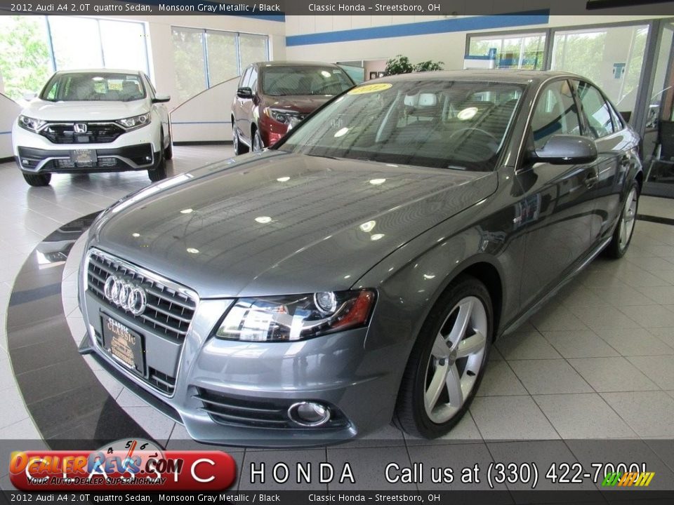 2012 Audi A4 2.0T quattro Sedan Monsoon Gray Metallic / Black Photo #1