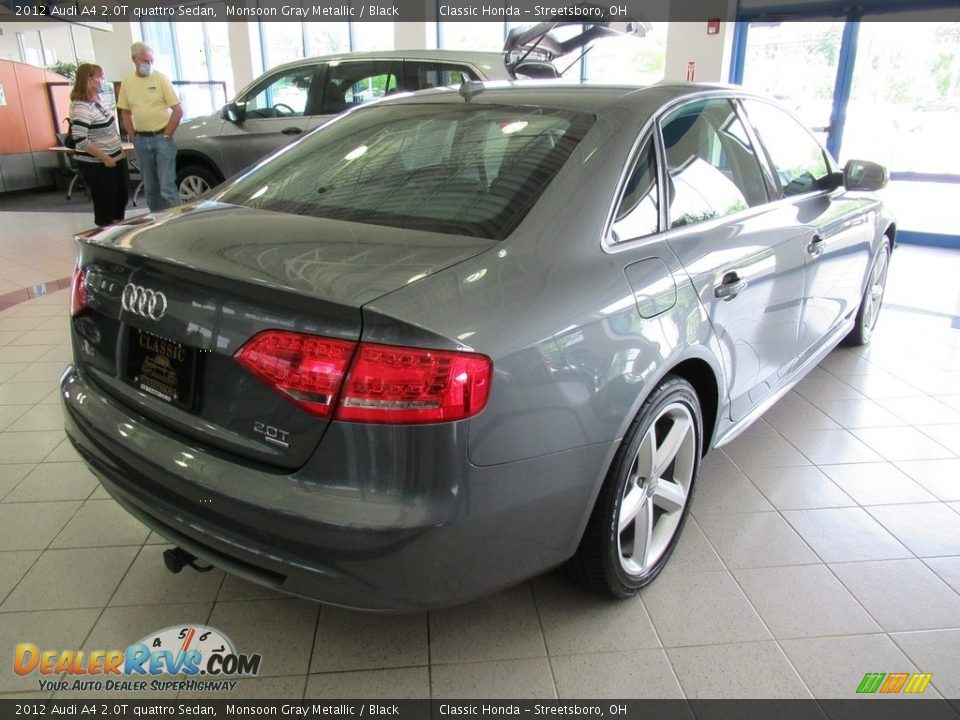 2012 Audi A4 2.0T quattro Sedan Monsoon Gray Metallic / Black Photo #7