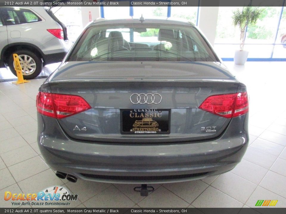 2012 Audi A4 2.0T quattro Sedan Monsoon Gray Metallic / Black Photo #8