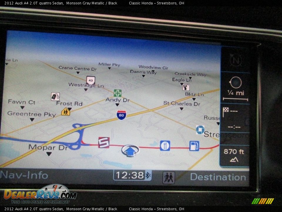 2012 Audi A4 2.0T quattro Sedan Monsoon Gray Metallic / Black Photo #35