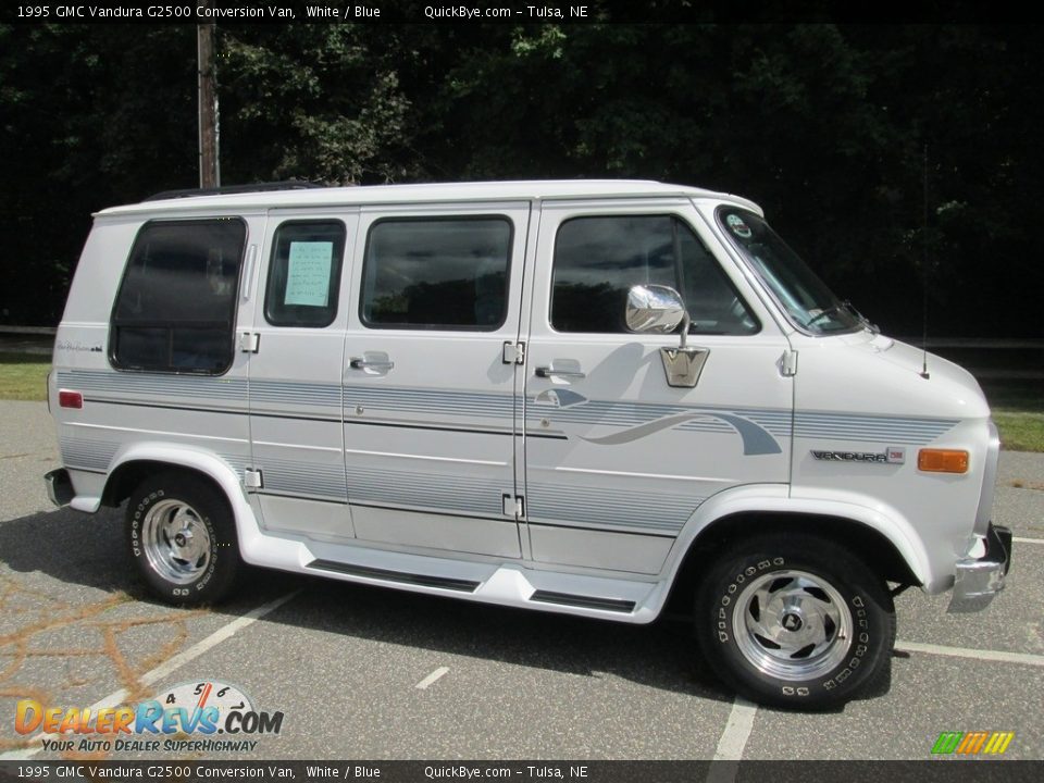 1995 GMC Vandura G2500 Conversion Van White / Blue Photo #1