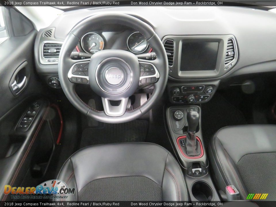 2018 Jeep Compass Trailhawk 4x4 Redline Pearl / Black/Ruby Red Photo #28