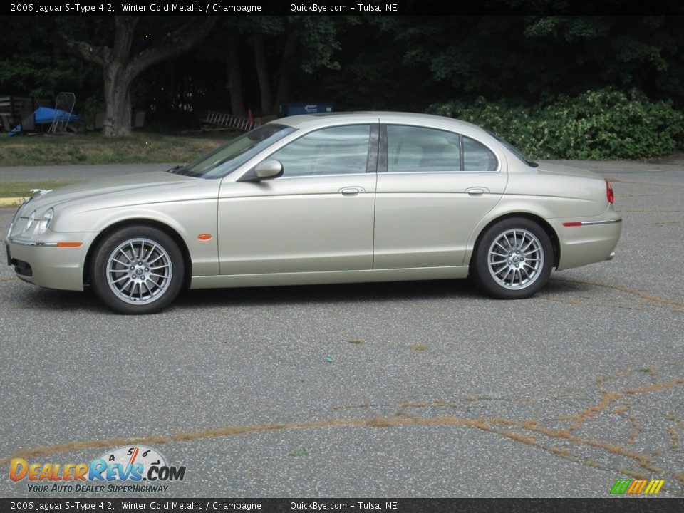 2006 Jaguar S-Type 4.2 Winter Gold Metallic / Champagne Photo #6