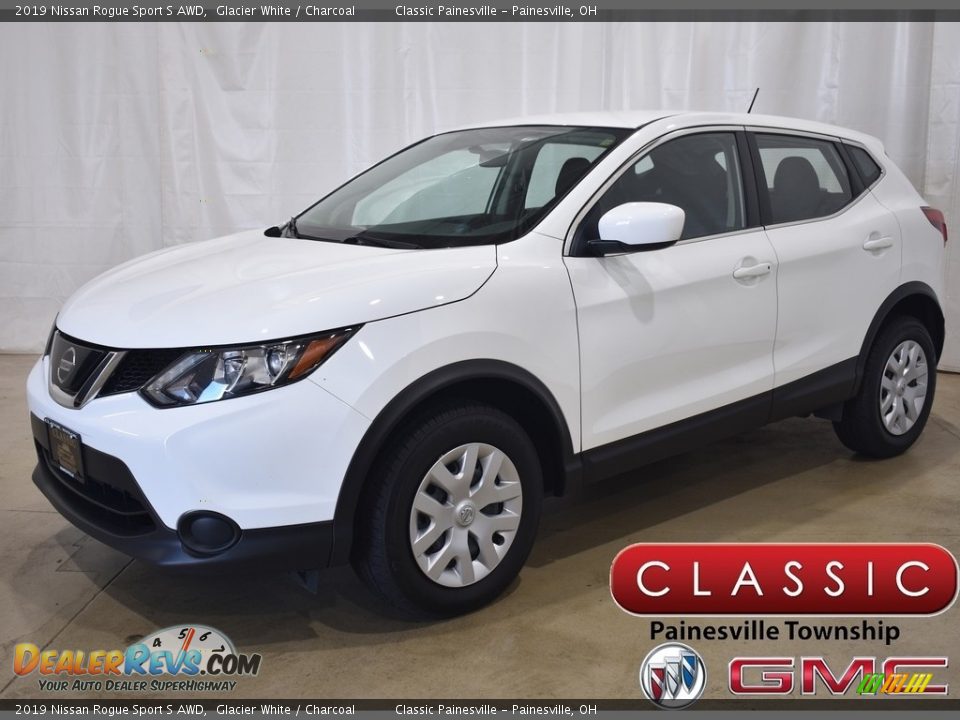 2019 Nissan Rogue Sport S AWD Glacier White / Charcoal Photo #1