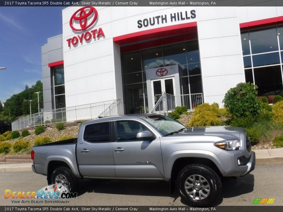 2017 Toyota Tacoma SR5 Double Cab 4x4 Silver Sky Metallic / Cement Gray Photo #2