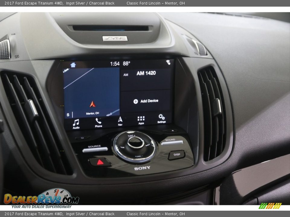 2017 Ford Escape Titanium 4WD Ingot Silver / Charcoal Black Photo #9