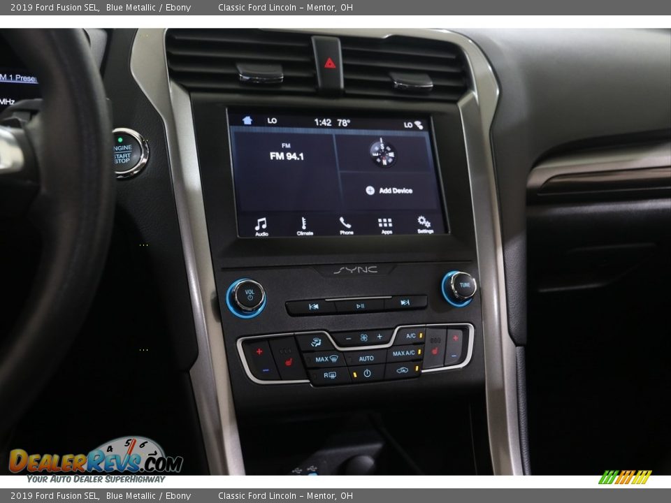 2019 Ford Fusion SEL Blue Metallic / Ebony Photo #8