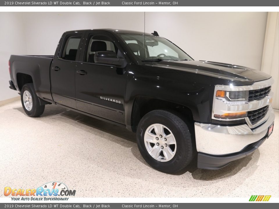 2019 Chevrolet Silverado LD WT Double Cab Black / Jet Black Photo #1