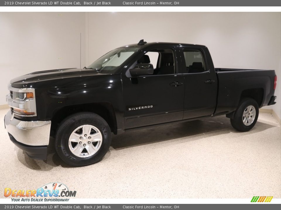 2019 Chevrolet Silverado LD WT Double Cab Black / Jet Black Photo #3