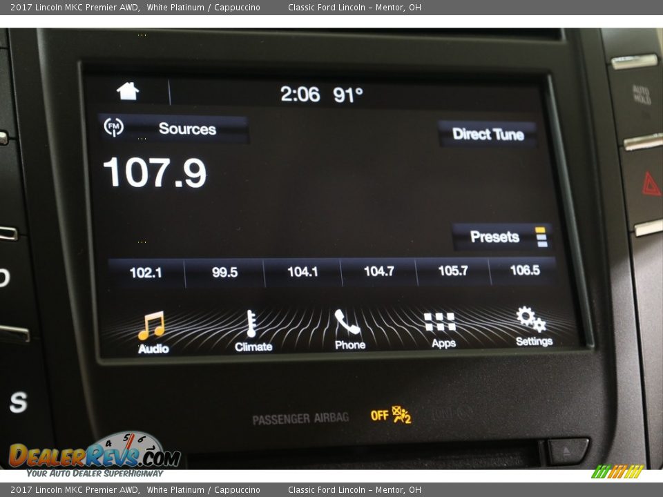 2017 Lincoln MKC Premier AWD White Platinum / Cappuccino Photo #10