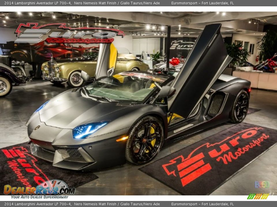 2014 Lamborghini Aventador LP 700-4 Nero Nemesis Matt Finish / Giallo Taurus/Nero Ade Photo #1