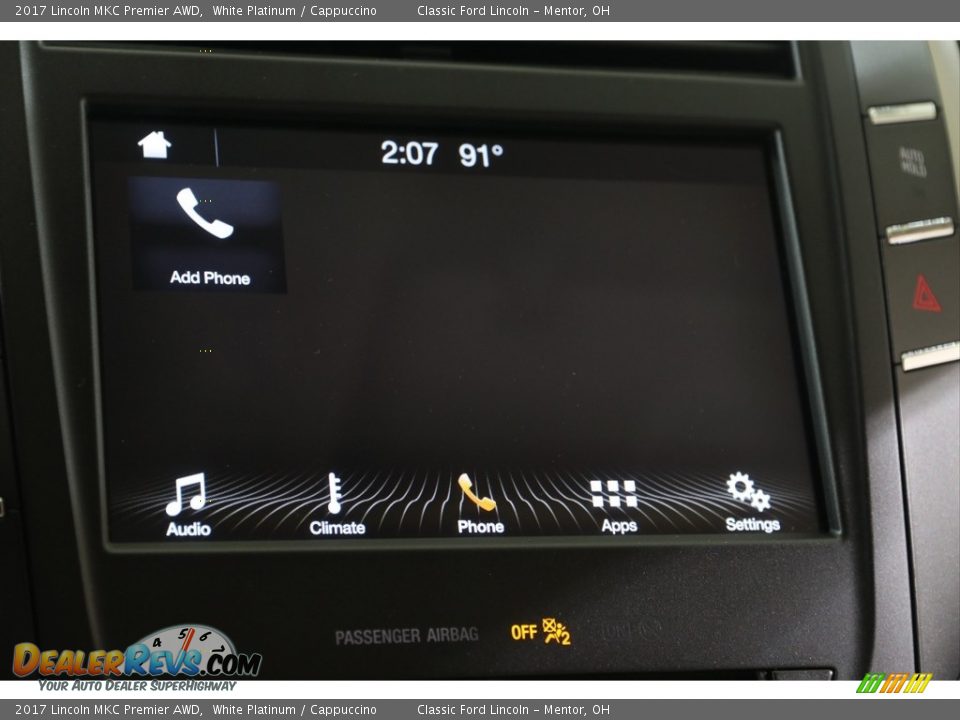2017 Lincoln MKC Premier AWD White Platinum / Cappuccino Photo #12