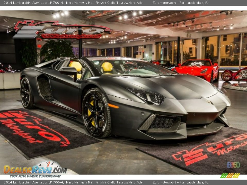 2014 Lamborghini Aventador LP 700-4 Nero Nemesis Matt Finish / Giallo Taurus/Nero Ade Photo #2
