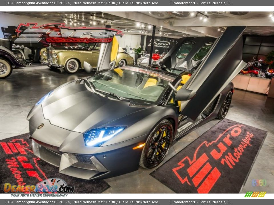 2014 Lamborghini Aventador LP 700-4 Nero Nemesis Matt Finish / Giallo Taurus/Nero Ade Photo #6