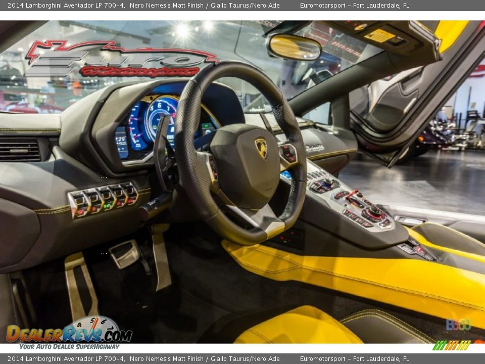 2014 Lamborghini Aventador LP 700-4 Nero Nemesis Matt Finish / Giallo Taurus/Nero Ade Photo #7