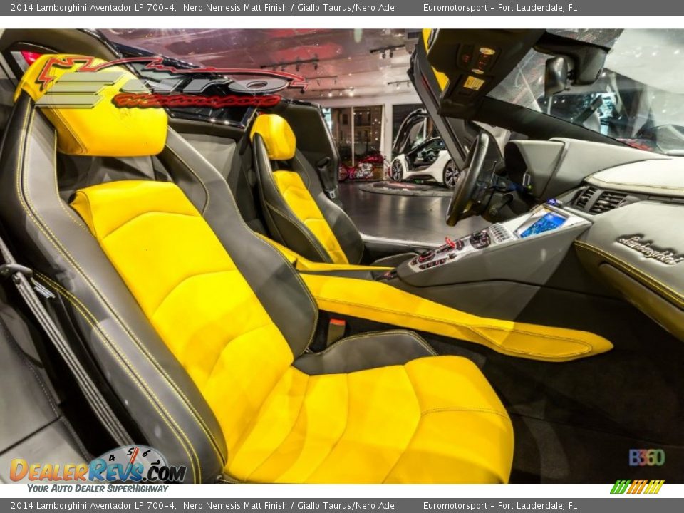2014 Lamborghini Aventador LP 700-4 Nero Nemesis Matt Finish / Giallo Taurus/Nero Ade Photo #8