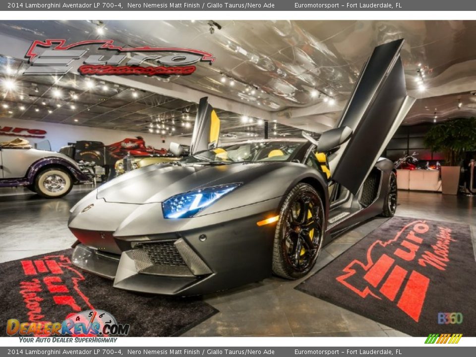 2014 Lamborghini Aventador LP 700-4 Nero Nemesis Matt Finish / Giallo Taurus/Nero Ade Photo #10