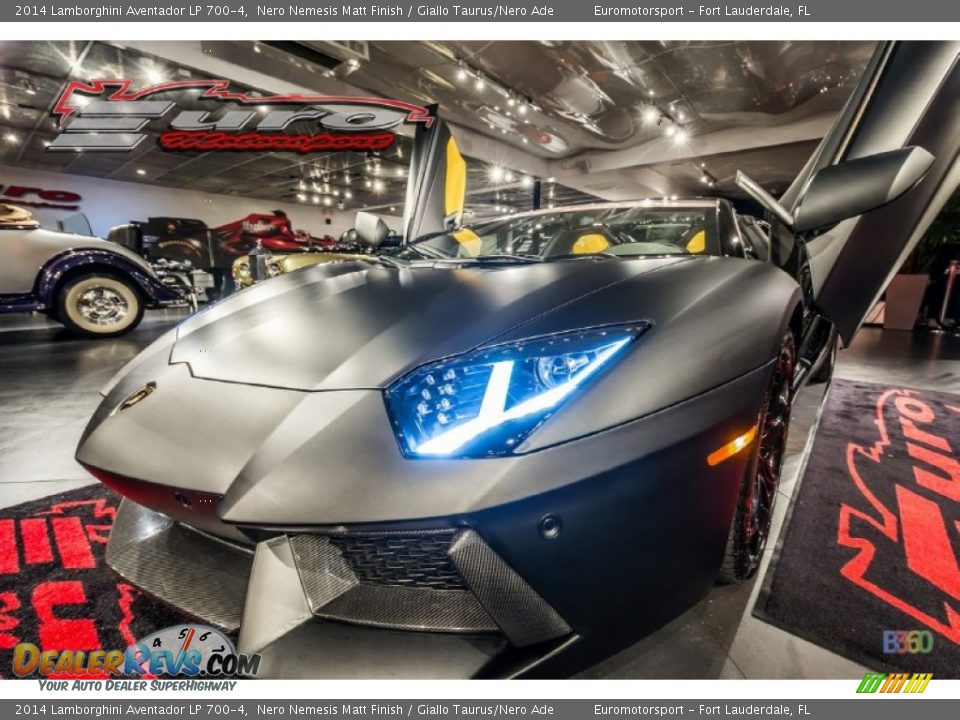 2014 Lamborghini Aventador LP 700-4 Nero Nemesis Matt Finish / Giallo Taurus/Nero Ade Photo #11