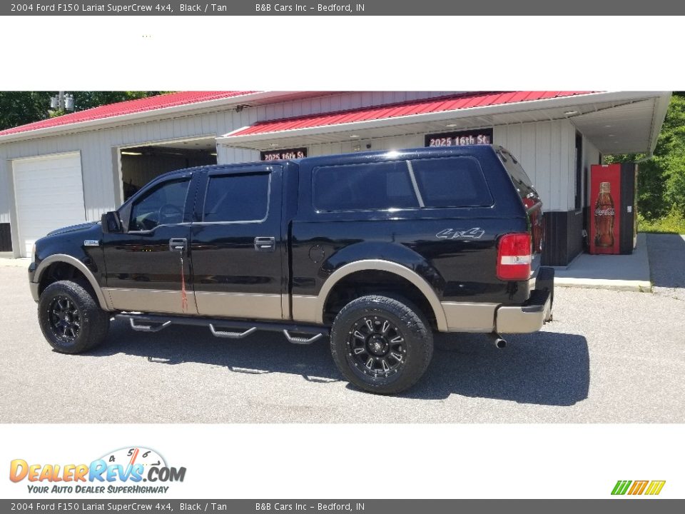 2004 Ford F150 Lariat SuperCrew 4x4 Black / Tan Photo #3