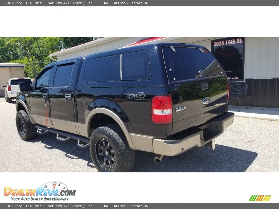 2004 Ford F150 Lariat SuperCrew 4x4 Black / Tan Photo #4