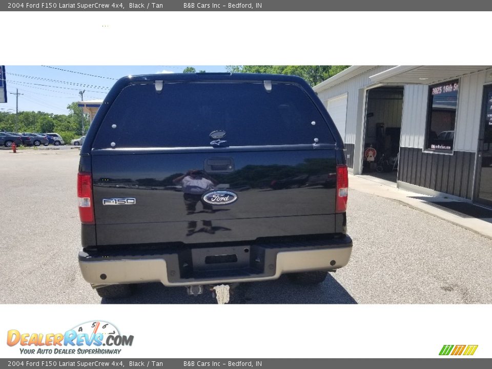 2004 Ford F150 Lariat SuperCrew 4x4 Black / Tan Photo #5