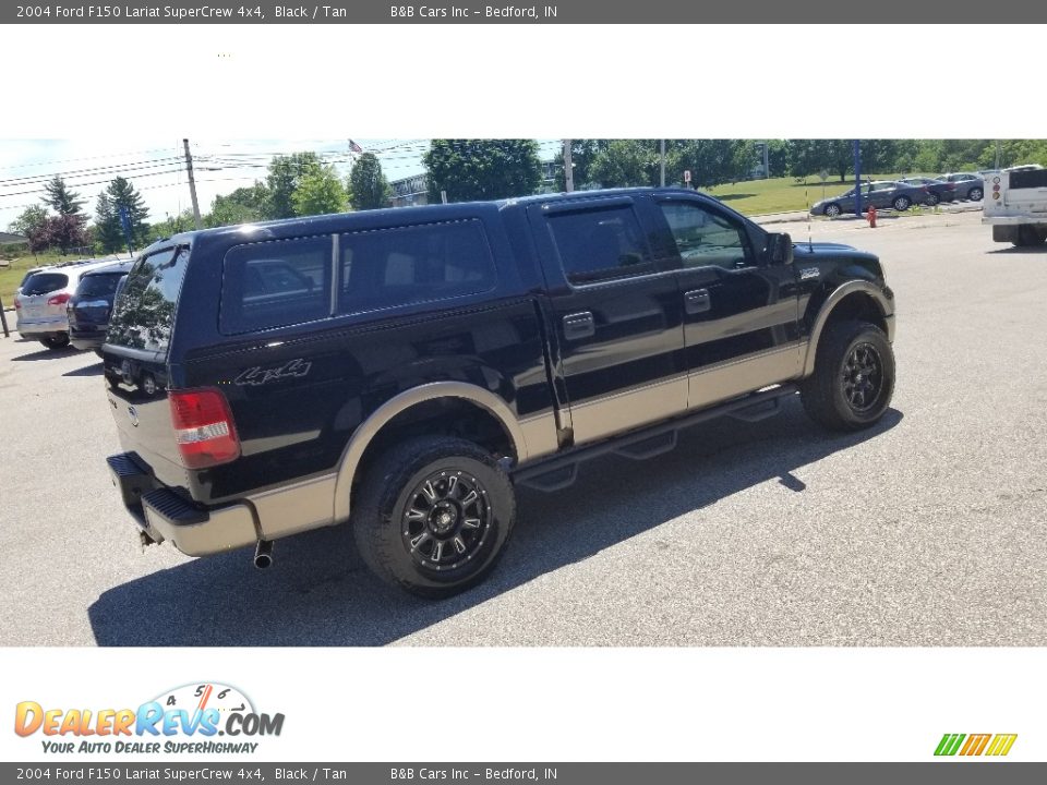 2004 Ford F150 Lariat SuperCrew 4x4 Black / Tan Photo #6