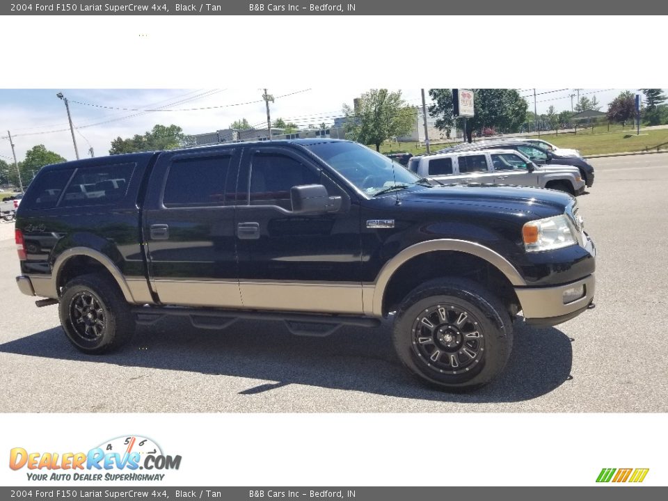 2004 Ford F150 Lariat SuperCrew 4x4 Black / Tan Photo #7