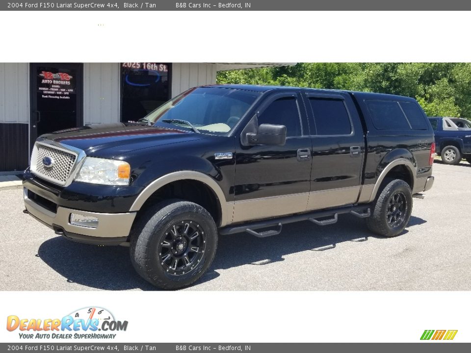 2004 Ford F150 Lariat SuperCrew 4x4 Black / Tan Photo #23