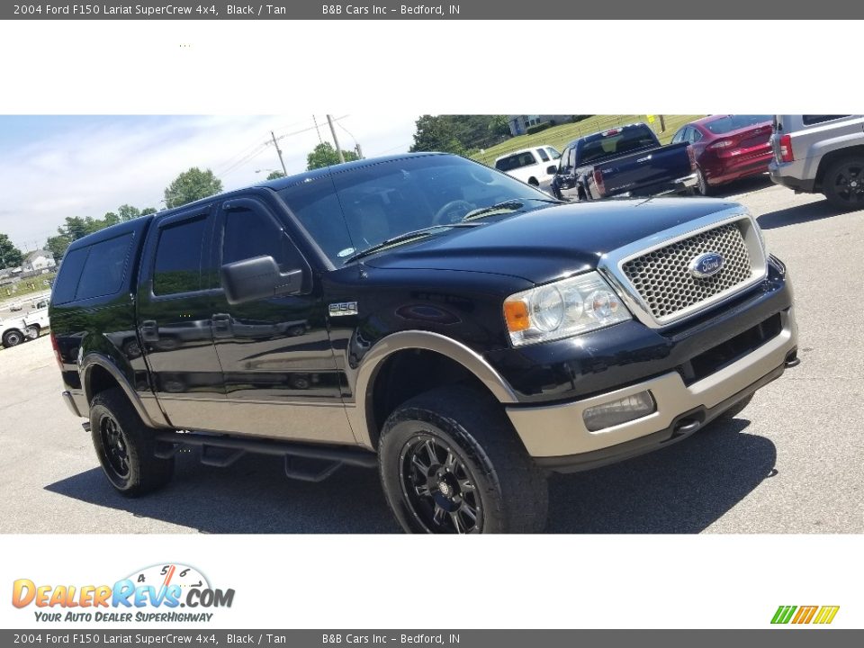 2004 Ford F150 Lariat SuperCrew 4x4 Black / Tan Photo #24