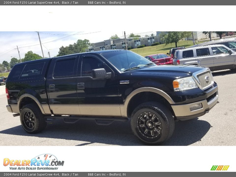 2004 Ford F150 Lariat SuperCrew 4x4 Black / Tan Photo #25