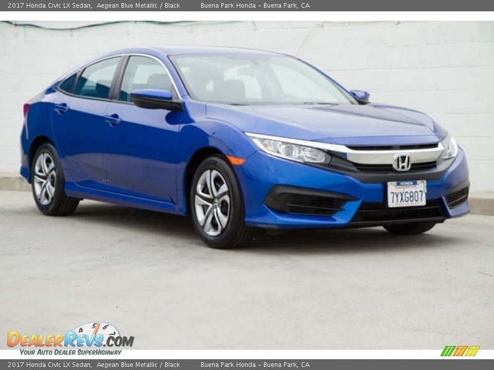 2017 Honda Civic LX Sedan Aegean Blue Metallic / Black Photo #1