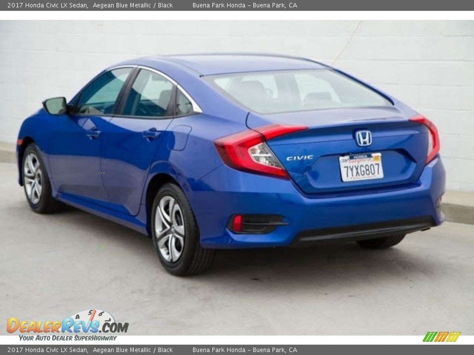 2017 Honda Civic LX Sedan Aegean Blue Metallic / Black Photo #2