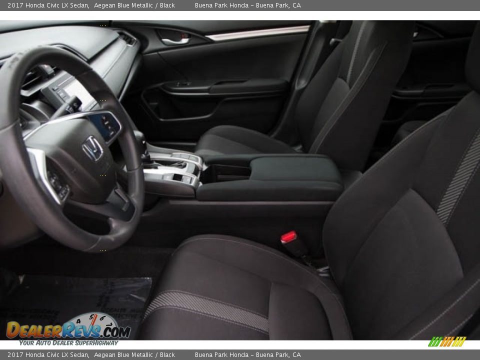 2017 Honda Civic LX Sedan Aegean Blue Metallic / Black Photo #3