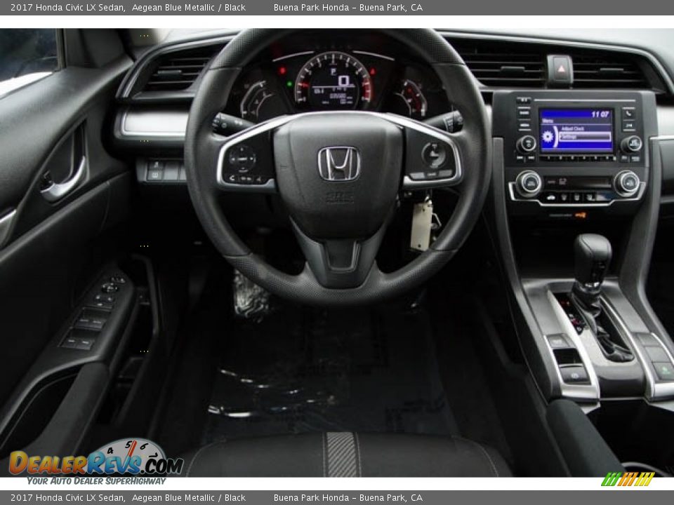 2017 Honda Civic LX Sedan Aegean Blue Metallic / Black Photo #5