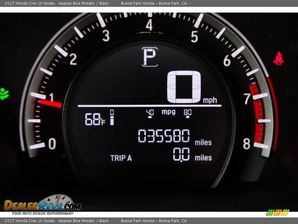 2017 Honda Civic LX Sedan Aegean Blue Metallic / Black Photo #6