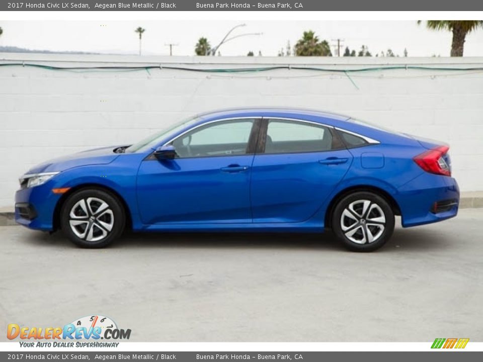 2017 Honda Civic LX Sedan Aegean Blue Metallic / Black Photo #10