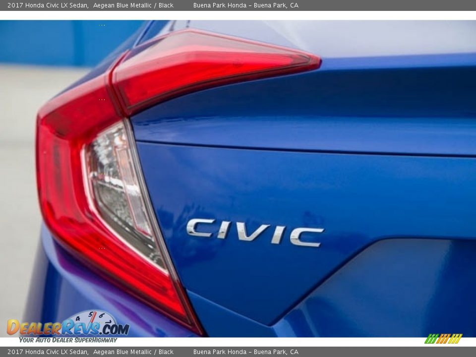 2017 Honda Civic LX Sedan Aegean Blue Metallic / Black Photo #12