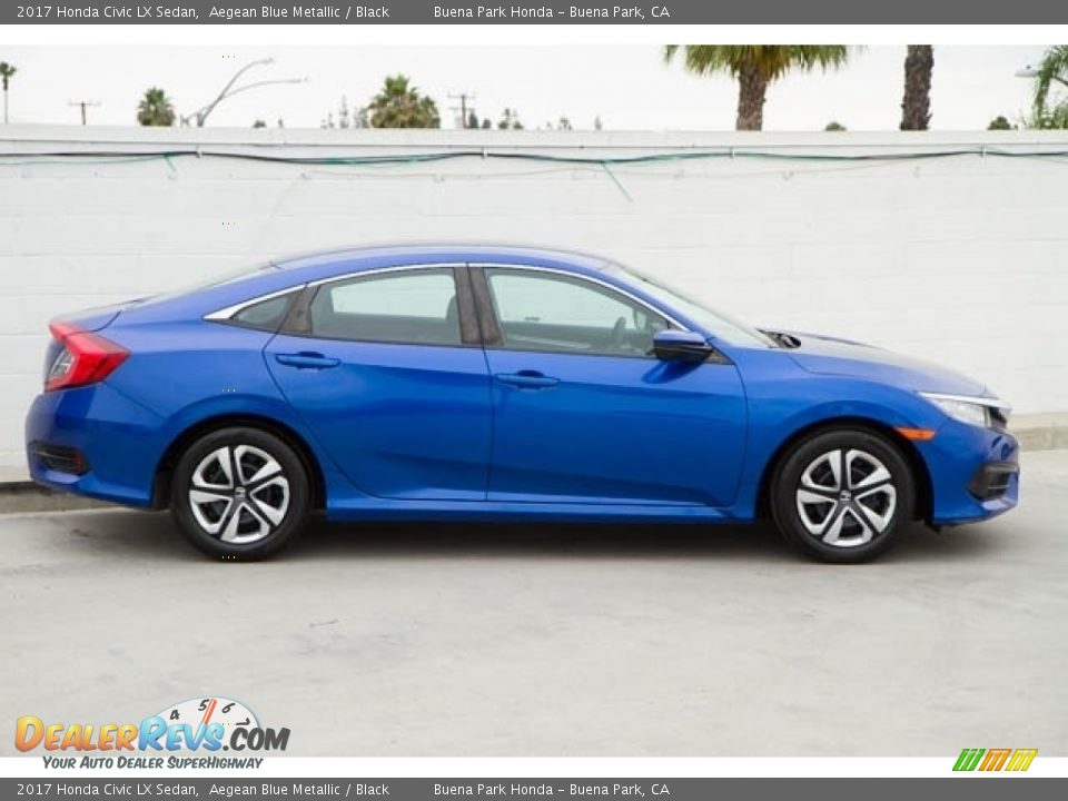 2017 Honda Civic LX Sedan Aegean Blue Metallic / Black Photo #14
