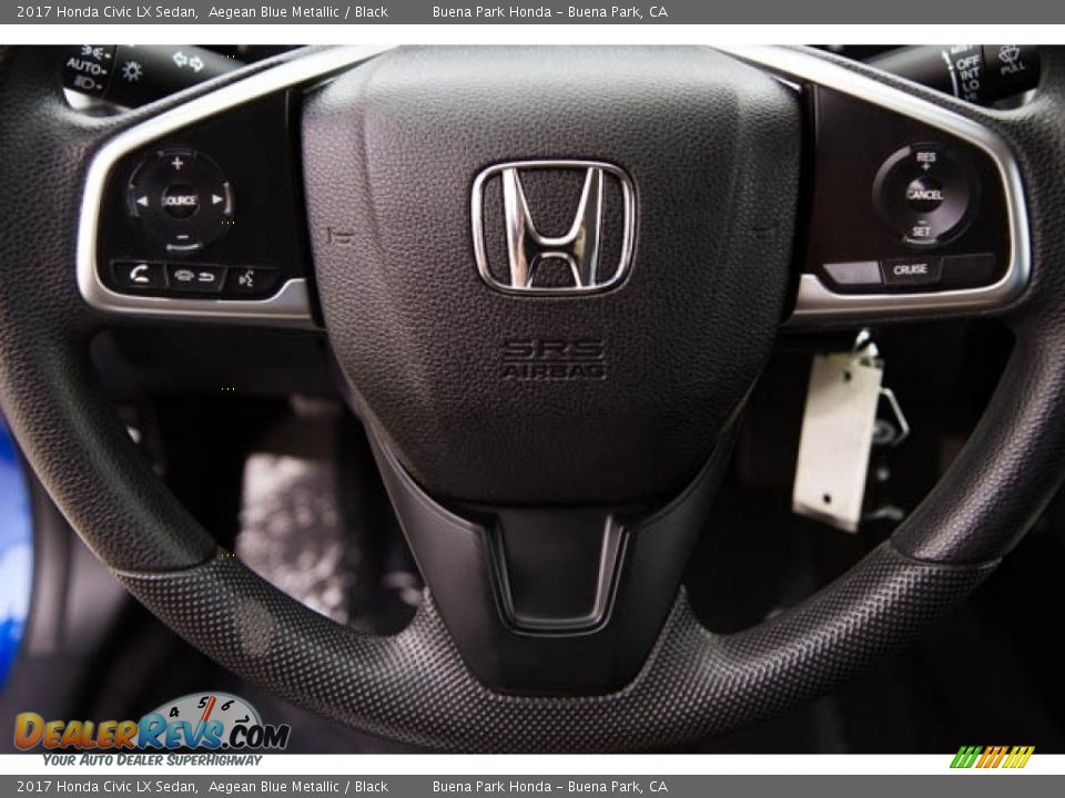 2017 Honda Civic LX Sedan Aegean Blue Metallic / Black Photo #15