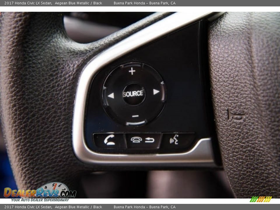 2017 Honda Civic LX Sedan Aegean Blue Metallic / Black Photo #16