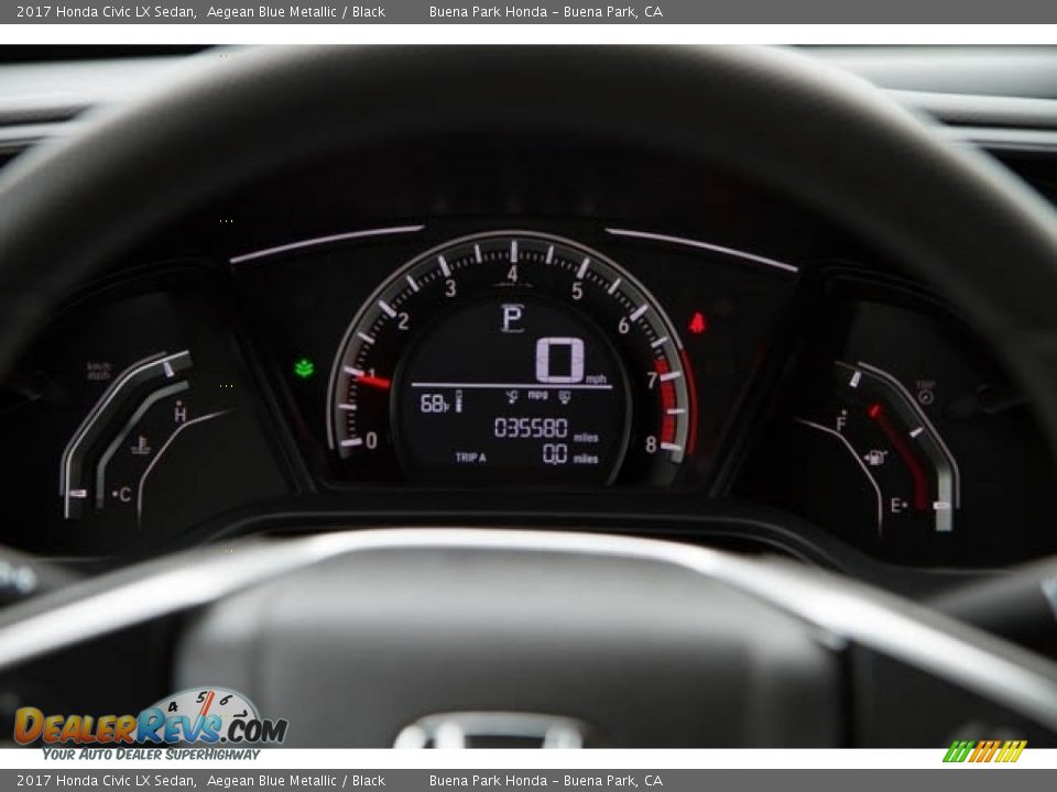 2017 Honda Civic LX Sedan Aegean Blue Metallic / Black Photo #28