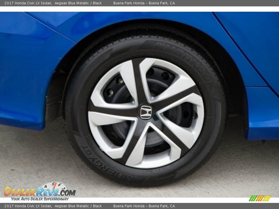 2017 Honda Civic LX Sedan Aegean Blue Metallic / Black Photo #35