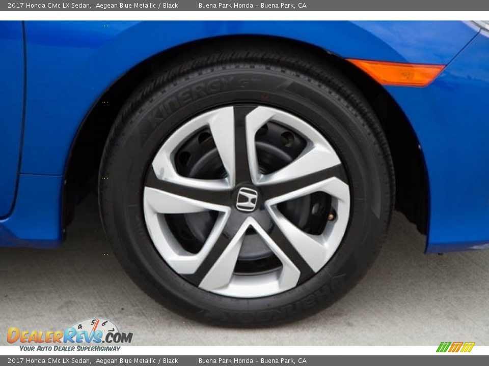 2017 Honda Civic LX Sedan Aegean Blue Metallic / Black Photo #36