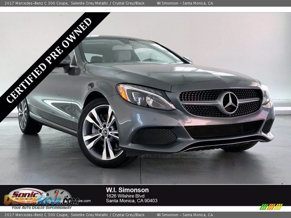 2017 Mercedes-Benz C 300 Coupe Selenite Grey Metallic / Crystal Grey/Black Photo #1