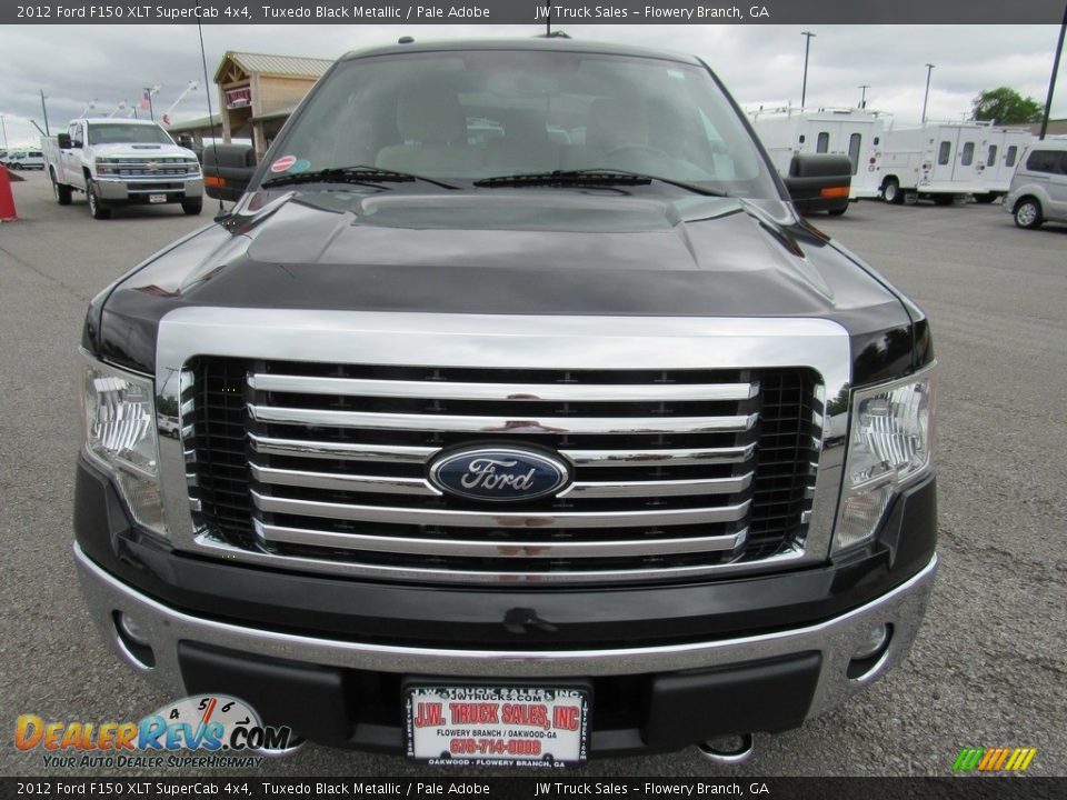 2012 Ford F150 XLT SuperCab 4x4 Tuxedo Black Metallic / Pale Adobe Photo #8