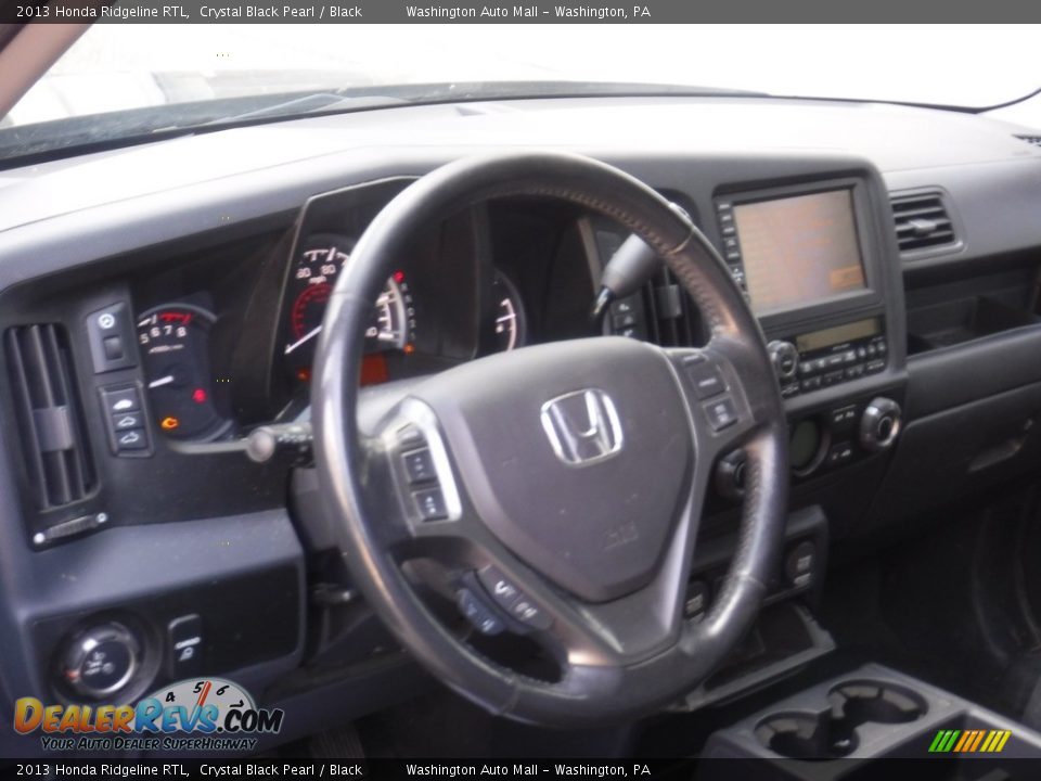 2013 Honda Ridgeline RTL Crystal Black Pearl / Black Photo #22