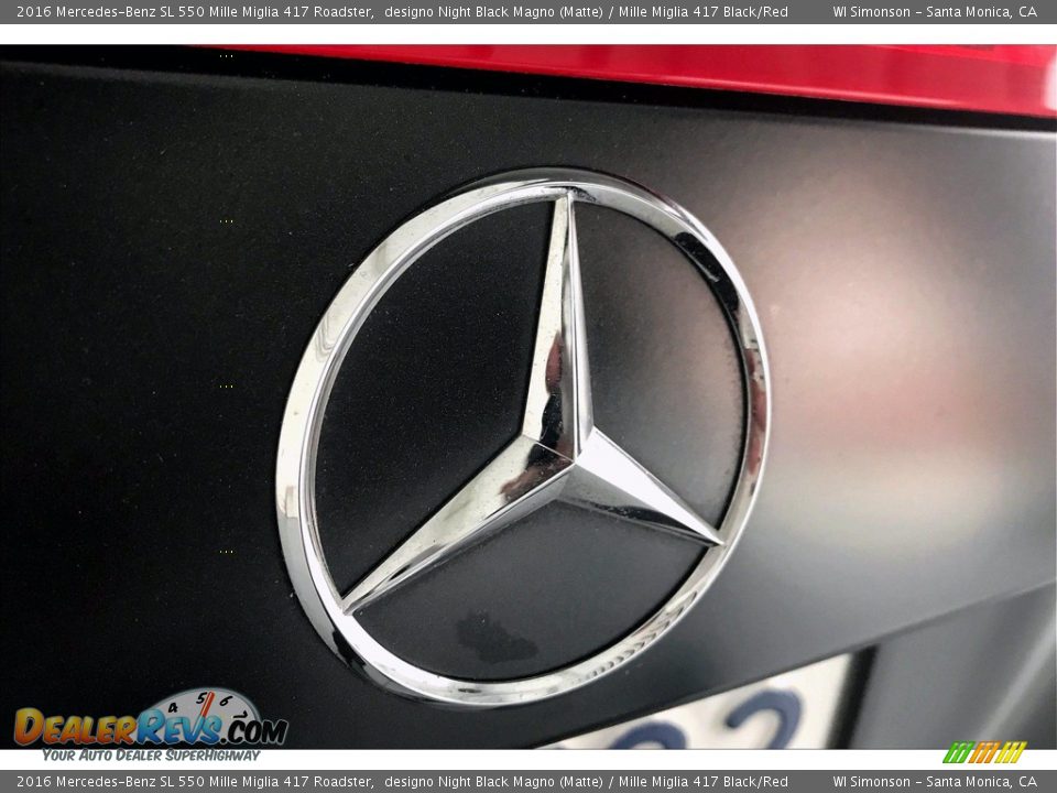 2016 Mercedes-Benz SL 550 Mille Miglia 417 Roadster designo Night Black Magno (Matte) / Mille Miglia 417 Black/Red Photo #7