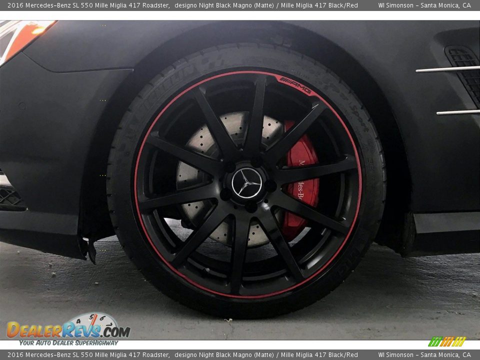 2016 Mercedes-Benz SL 550 Mille Miglia 417 Roadster designo Night Black Magno (Matte) / Mille Miglia 417 Black/Red Photo #8