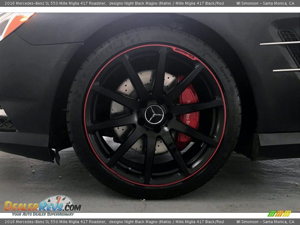 2016 Mercedes-Benz SL 550 Mille Miglia 417 Roadster designo Night Black Magno (Matte) / Mille Miglia 417 Black/Red Photo #8